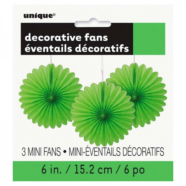 Deko Fächerblume Limettengrün 15cm 3er Set