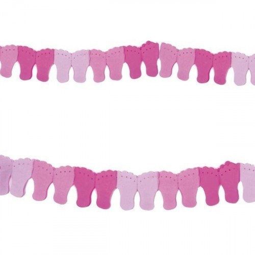 Babyfüße Girlande Rosa