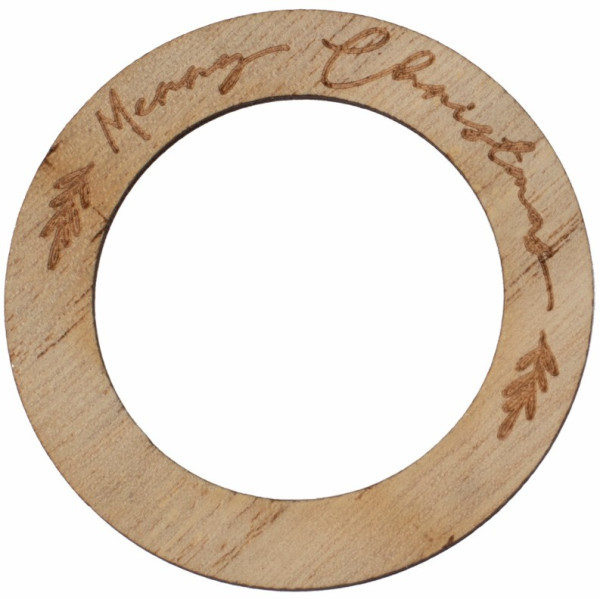 6 Holz Serviettenringe Merry Christmas