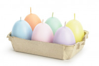 6 Bunte Oster Brunch Ei Kerzen 7cm