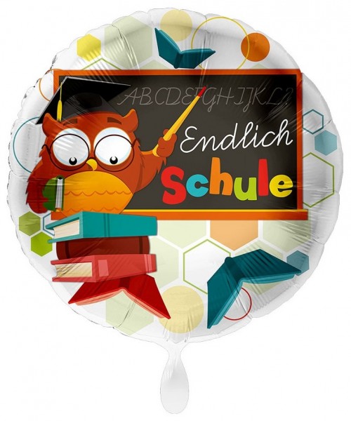 Endlich Schule Eulen Folienballon 43cm