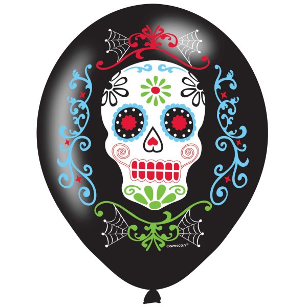 6 Dia de los Muertos Luftballons 27,5cm