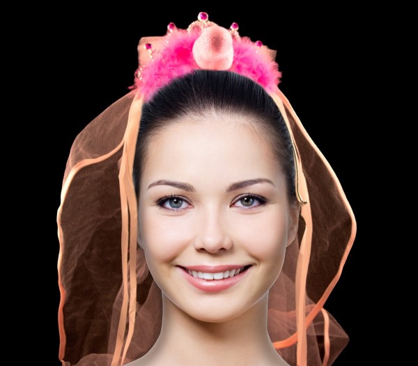 Tiara der Braut in Pink