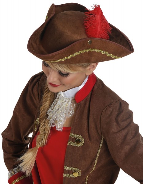 Pirathatt brun tricorne stil