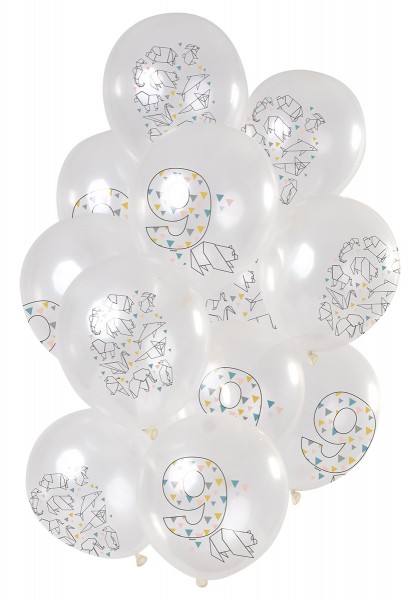 9.Geburtstag 12 Latexballons Origami
