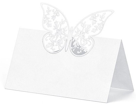 10 Tischkarten mit Schmetterling