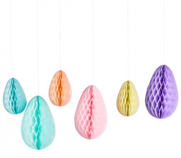 6 Bunte Osterei Wabenbälle
