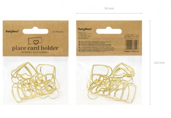 10 Herzilein Kartenhalter gold 8