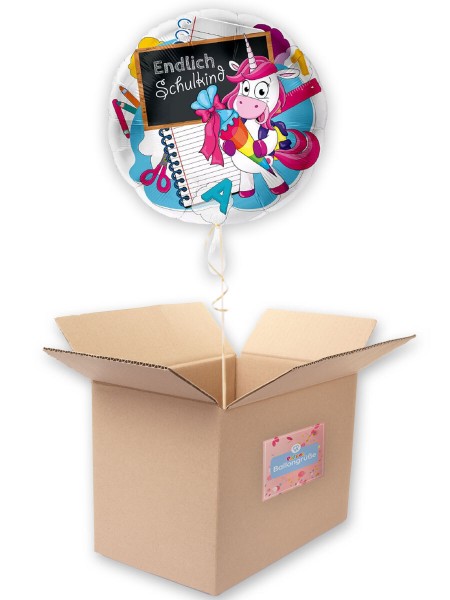 Einhorn Folienballon Endlich Schulkind 43cm