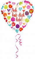 Herzballon Ich hab dich lieb 43cm