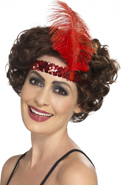 Rotes Malin 20er Pailletten Stirnband