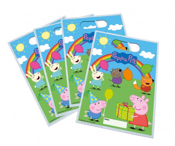 6 Peppa Wutz Regenbogen Geschenktüten
