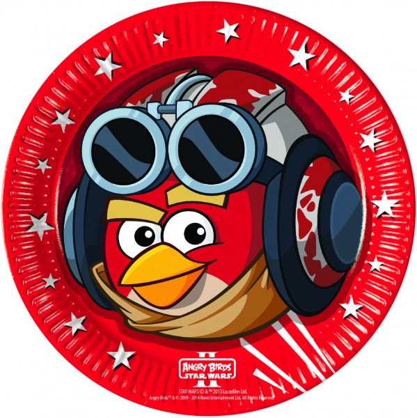 8 Angry Birds Star Wars Pappteller 23cm