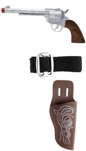 Cowboy Pistole mit Gürtel und Holster