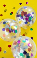 Vorschau: Ballon 4er Set mit buntem Konfetti 30cm
