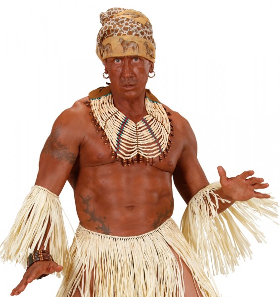 Braun-Beige-Blaues Perlenhalsband 5