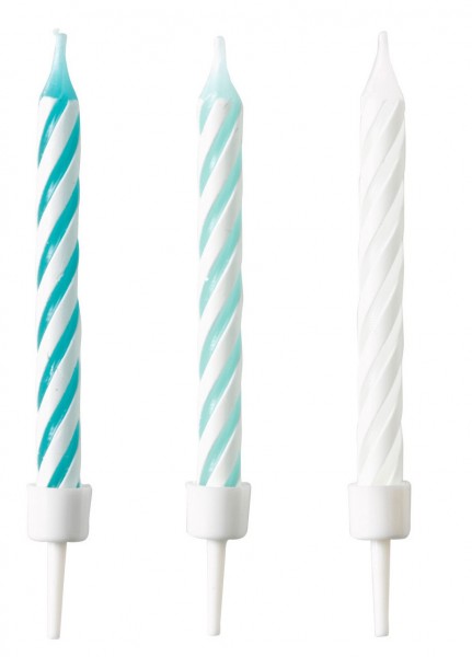 10 Aqua Splash Tortenkerzen 7,5cm