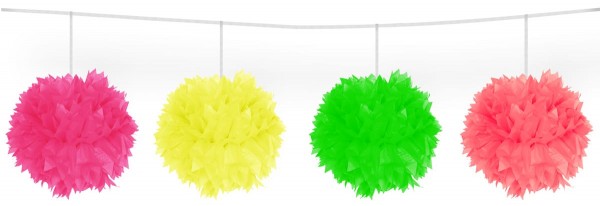 Pompon Girlande bunt 3m
