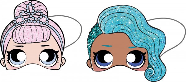 6 LOL Glamour Girls Pappmasken