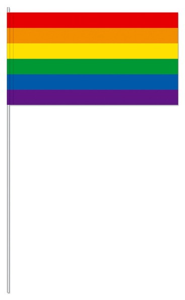 10 Pride Papierfahnen mit Stab 39cm