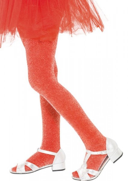 Kinder Glitzer-Strumpfhose Rot