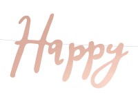 Vorschau: Roségold metallic Birthday Girlande 62 x 16,5cm