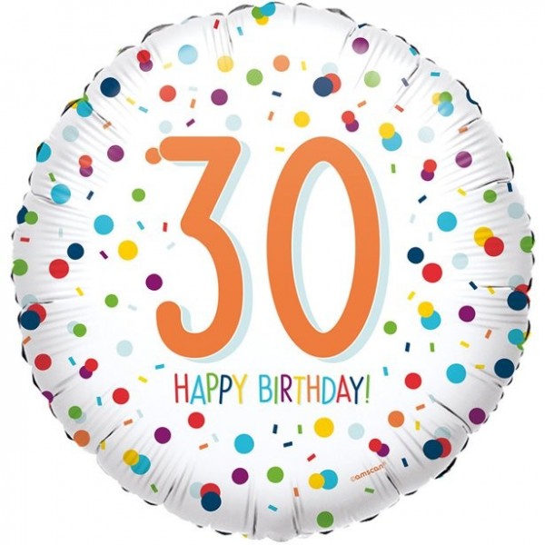 30. Geburtstag Konfetti Folienballon 45cm