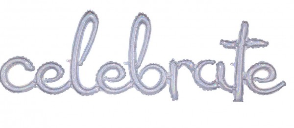 Holografischer Celebrate Ballon 1,49m x 50cm