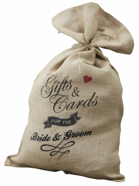 Vintage Brautpaar Jutesack