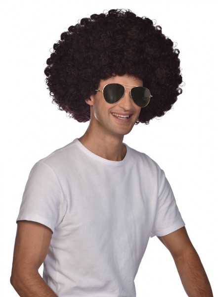 Braune Afro Perücke Disco Fever