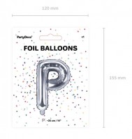 Buchstabe P Folienballon silber 35cm