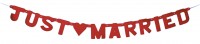 Romantische Just Married Herz Girlande Rot 150cm