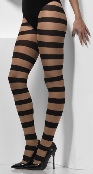 Schwarze Streifen Strumpfhose
