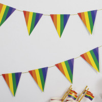 Vorschau: Regenbogen Wimpelkette 5m