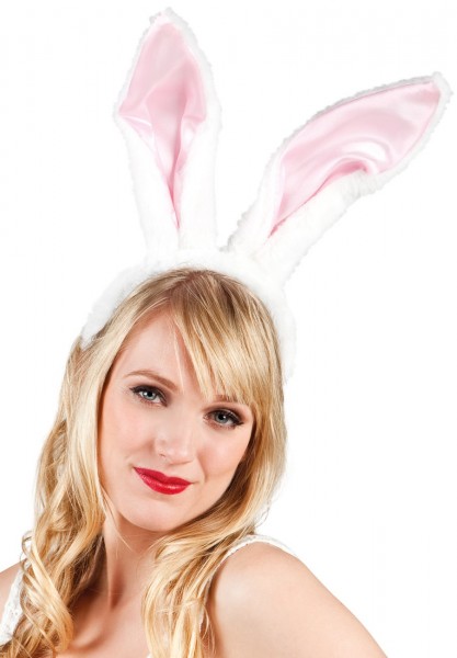 Premium Bunny Ohren In Weiß-Rosa