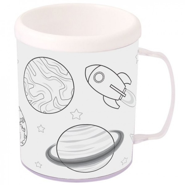Weltraum Becher zum Ausmalen