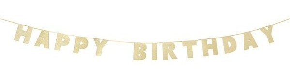 Happy Birthday Glitzer Girlande 3m