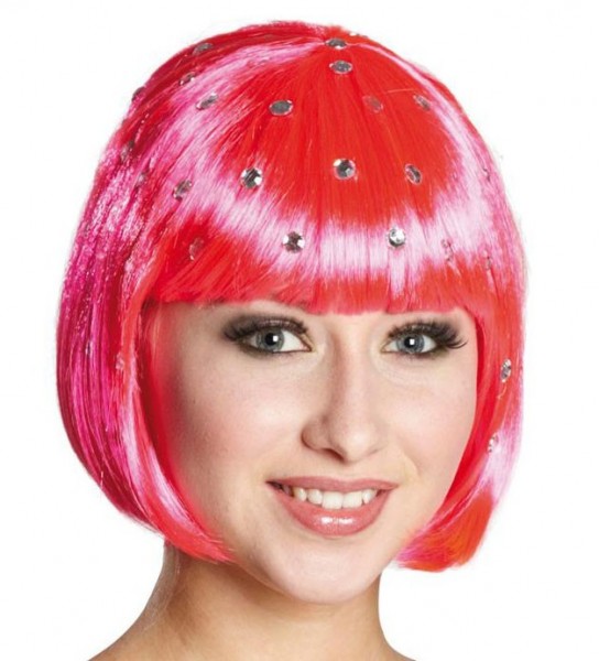 Freche Diamant Kurzhaar Perücke Pink