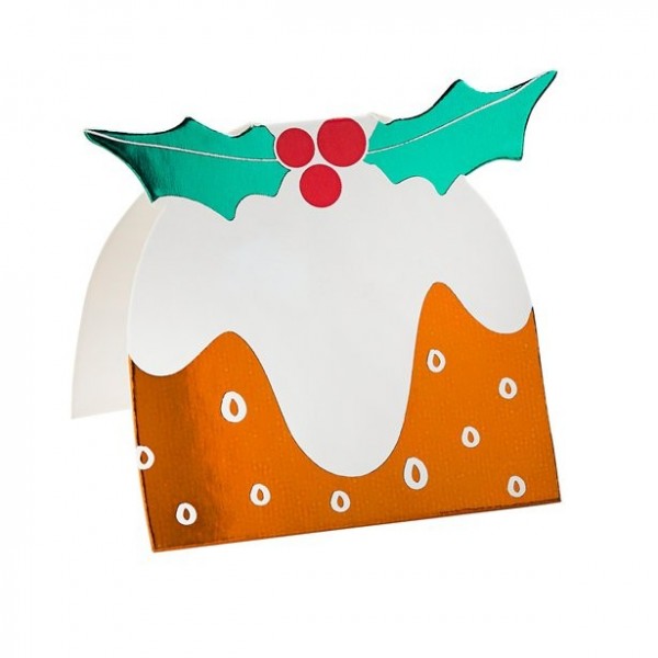 4 Weihnachtspudding Tischkarten