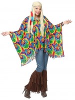 Vorschau: 70er Jahre Hippie Poncho für Damen