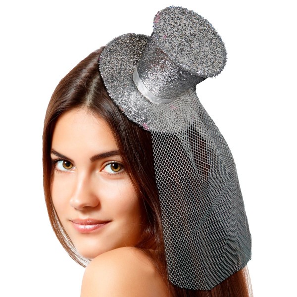 Glitzer Zylinder Silber
