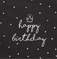 20 My Birthday Servietten schwarz 33cm