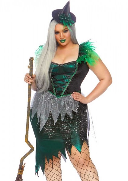 Betörende Hexe Gundula Plus Size Kostüm