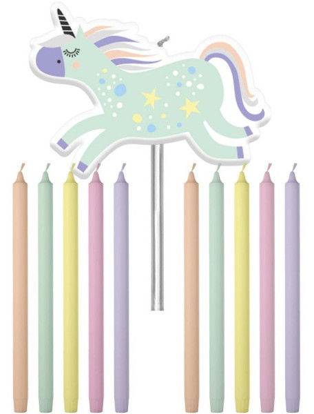 Glady Unicorn Tortenkerze 11-teilig