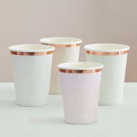 8 Bunte Pastell Pappbecher Portofino 250ml