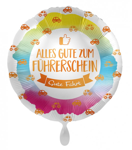 Alles Gute zum Führerschein Folienballon 45cm