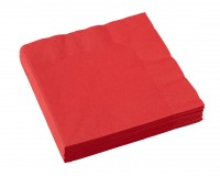 20er Set Partytime Papier Serviette Rubinrot 33cm