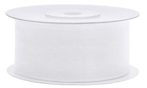 25m Chiffon-Band weiß 38mm breit