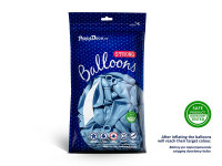 10 Partystar metallic Ballons pastellblau 27cm
