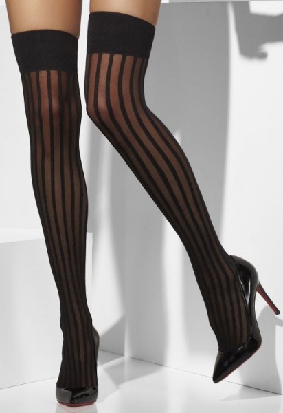 Sexy Overknees Mit Vertikalen Streifen